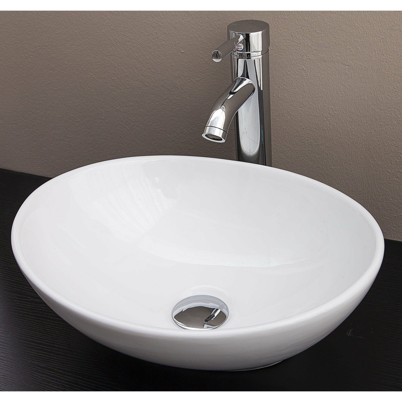 Above Counter Bathroom Vanity Oval Ceramic Basin