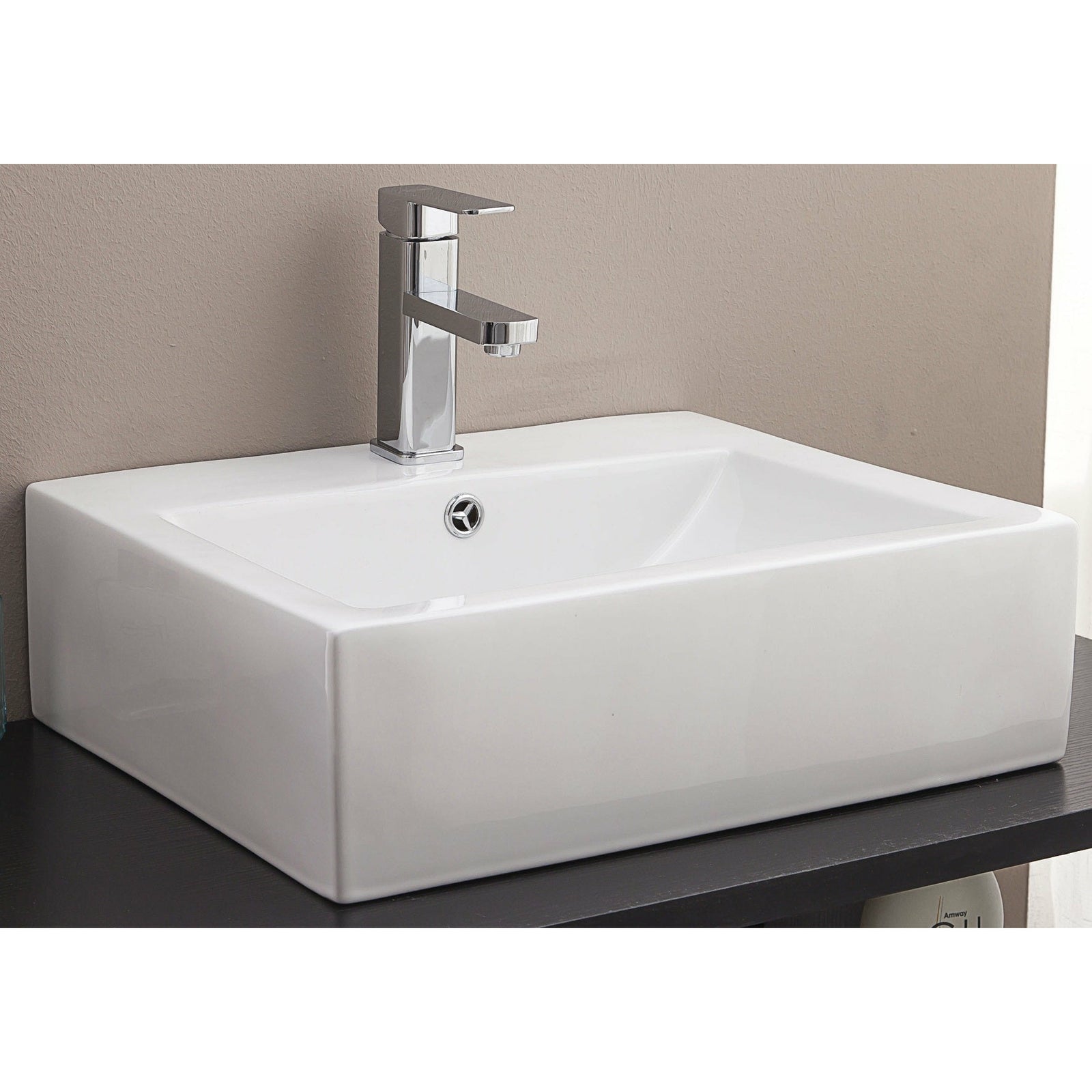 Ceramic Rectangular Above Countertop Basin for Vanity