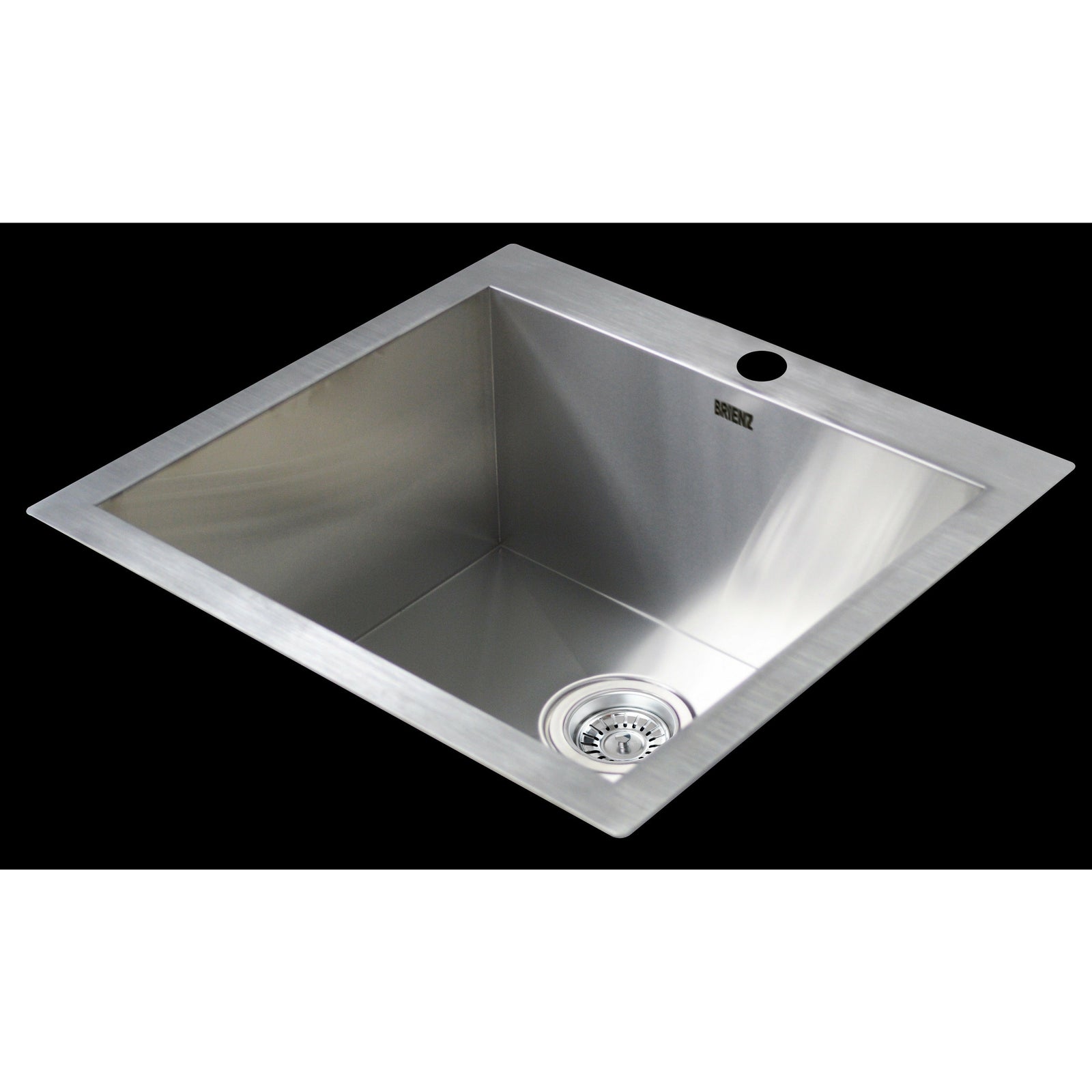 530x505mm Handmade Stainless Steel Topmount Kitchen Laundry Sink with Waste