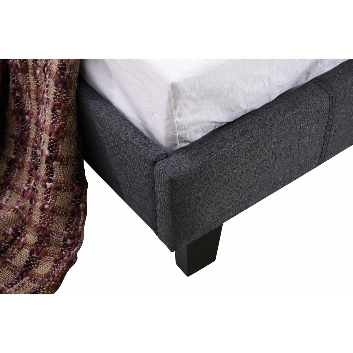 Single Linen Fabric Bed Frame Grey