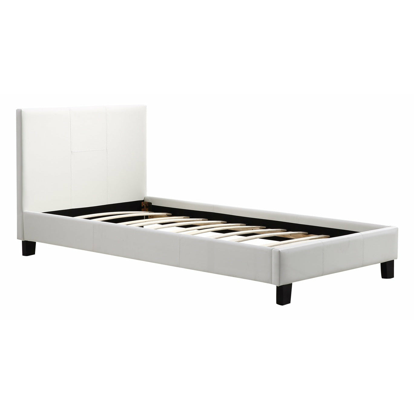 Single PU Leather Bed Frame White