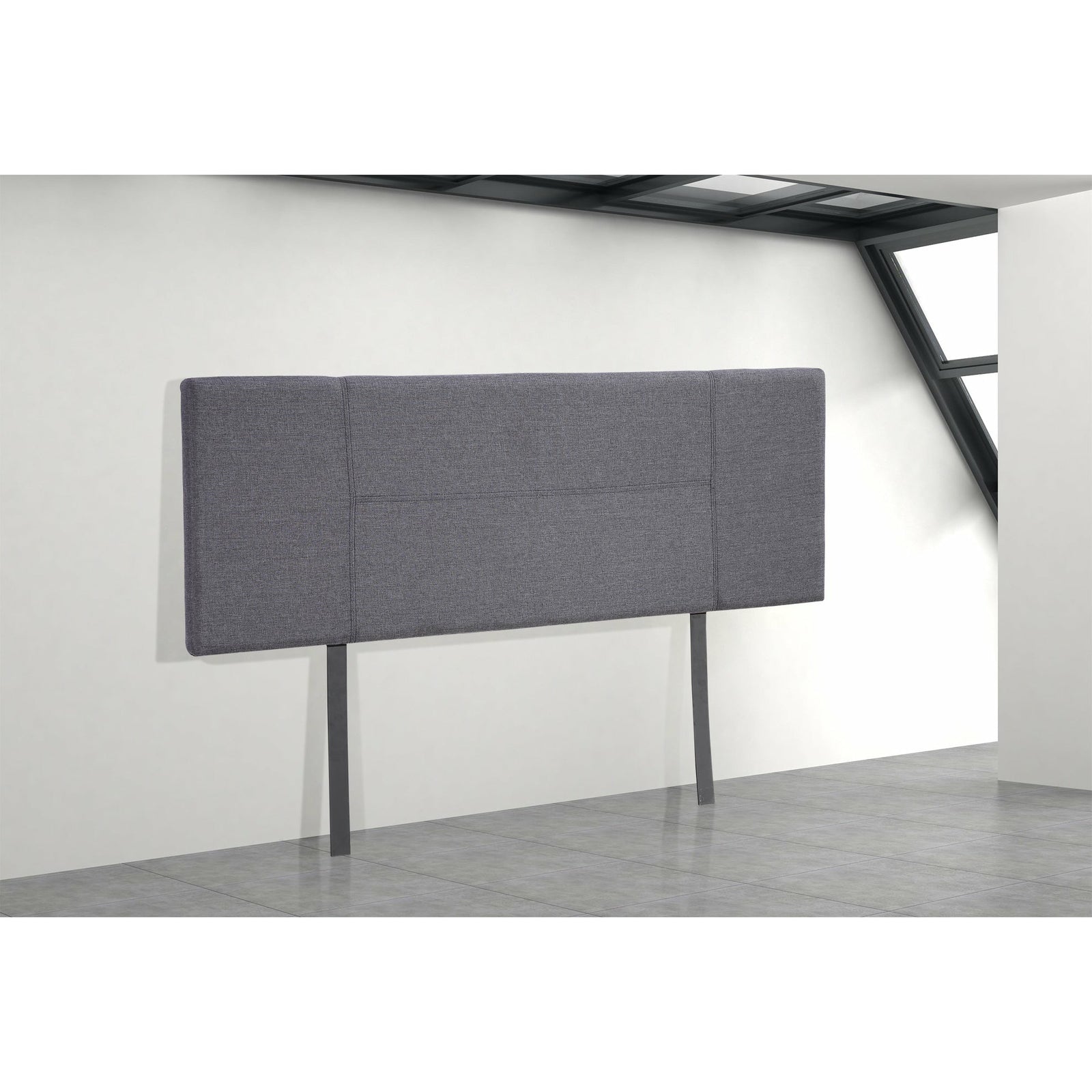 Linen Fabric Queen Bed Headboard Bedhead - Grey