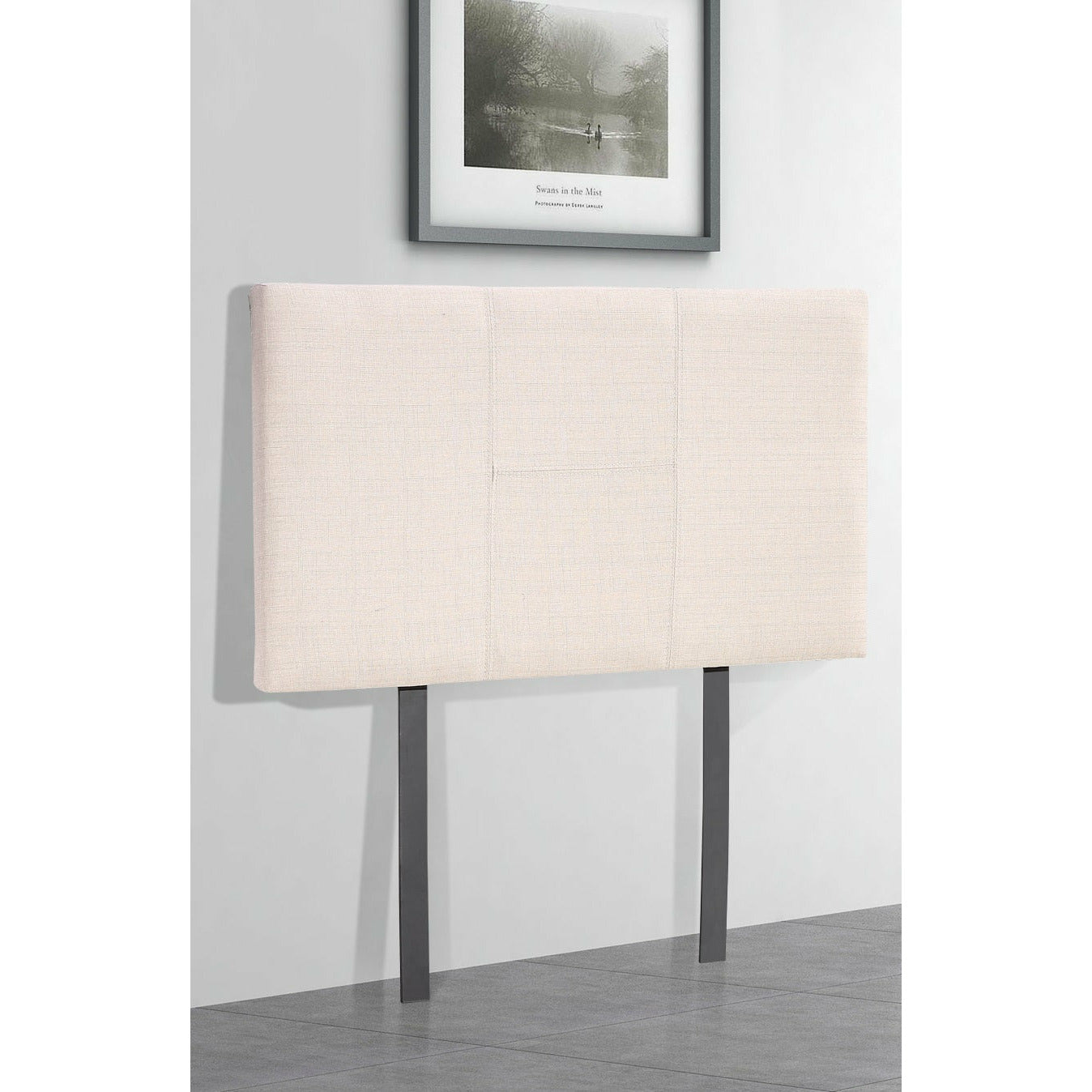 Linen Fabric Single Bed Headboard Bedhead - Beige