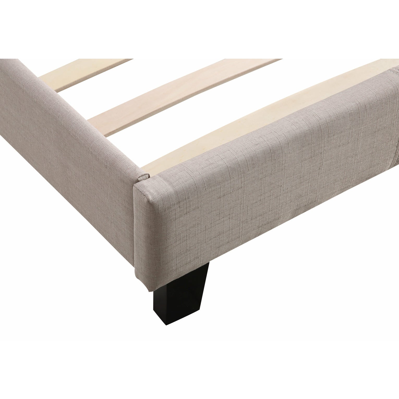 Double Linen Fabric Bed Frame Beige