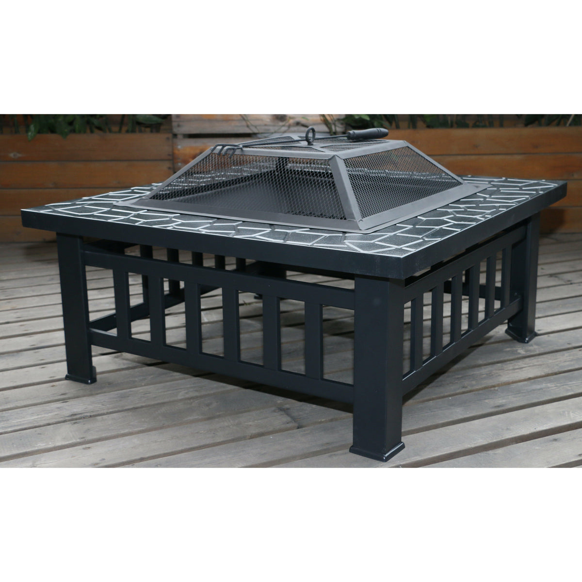 18" Square Metal Fire Pit Outdoor Heater