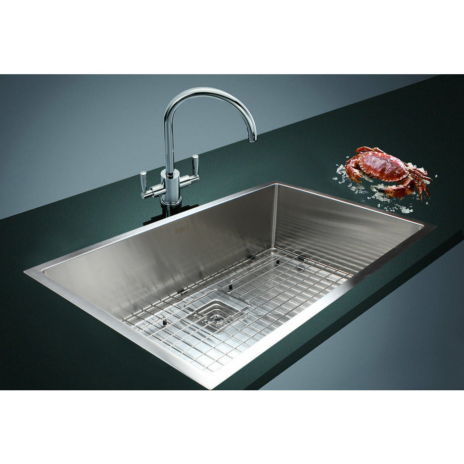 810x505mm Handmade 1.5mm Stainless Steel Undermount / Topmount Kitchen Sink with Square Waste
