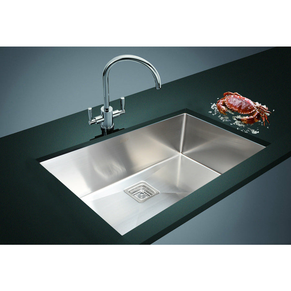 810x505mm Handmade 1.5mm Stainless Steel Undermount / Topmount Kitchen Sink with Square Waste