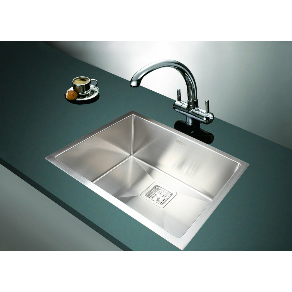 550x455mm Handmade 1.5mm Stainless Steel Undermount / Topmount Kitchen Sink with Square Waste