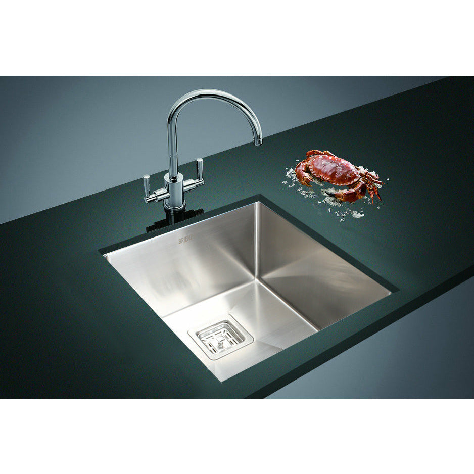 430x455mm Handmade 1.5mm Stainless Steel Undermount / Topmount Kitchen Sink with Square Waste