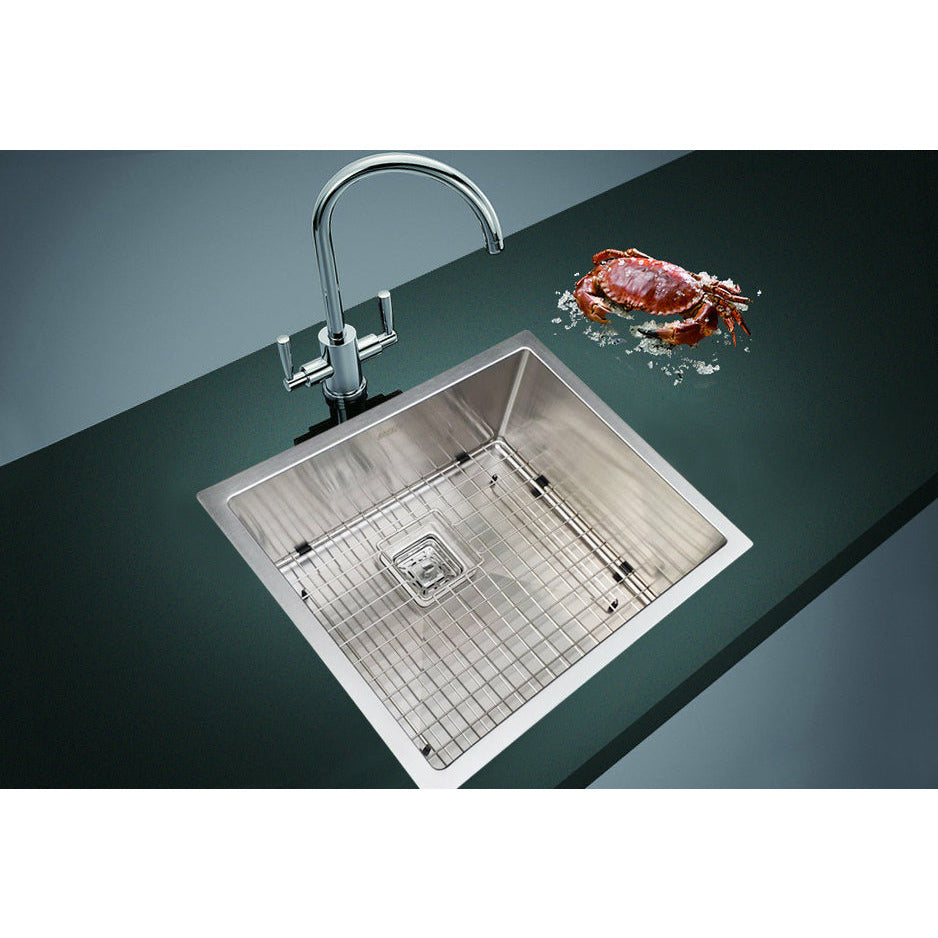 430x455mm Handmade 1.5mm Stainless Steel Undermount / Topmount Kitchen Sink with Square Waste