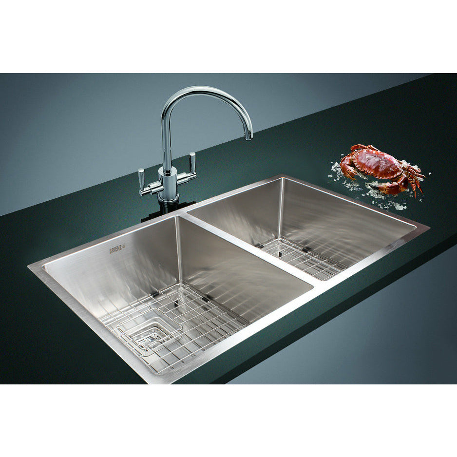 835x505mm Handmade 1.5mm Stainless Steel Undermount / Topmount Kitchen Sink with Square Waste