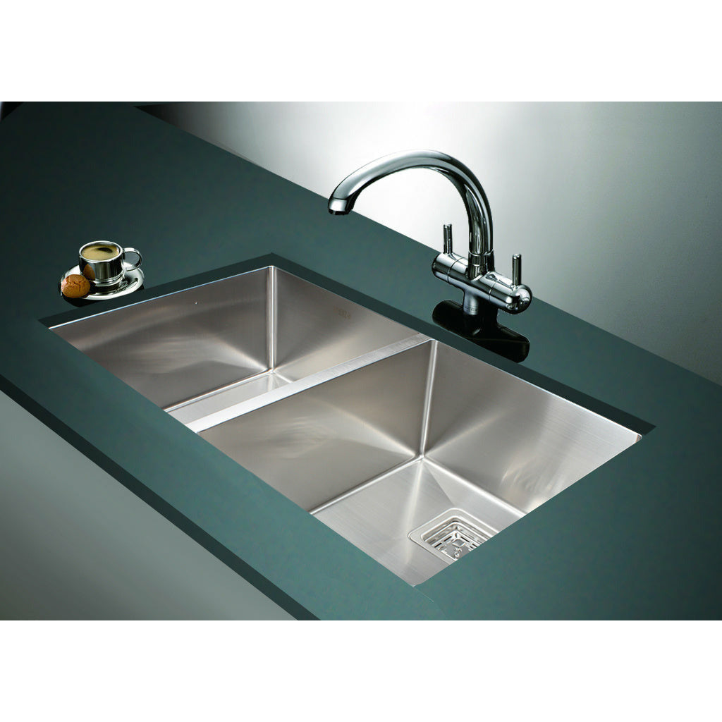 835x505mm Handmade 1.5mm Stainless Steel Undermount / Topmount Kitchen Sink with Square Waste