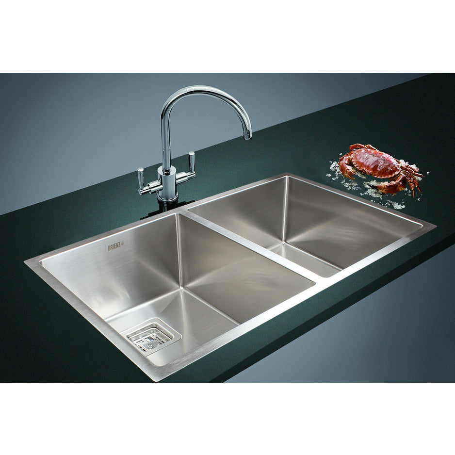 835x505mm Handmade 1.5mm Stainless Steel Undermount / Topmount Kitchen Sink with Square Waste