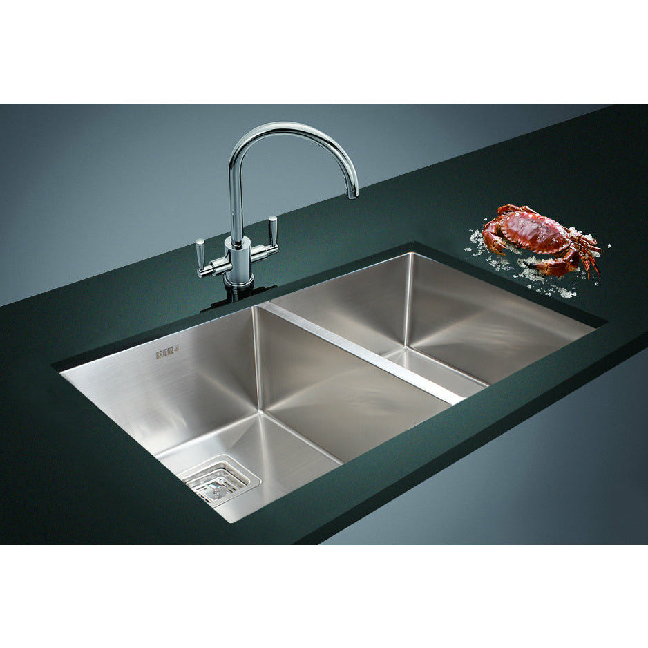 835x505mm Handmade 1.5mm Stainless Steel Undermount / Topmount Kitchen Sink with Square Waste