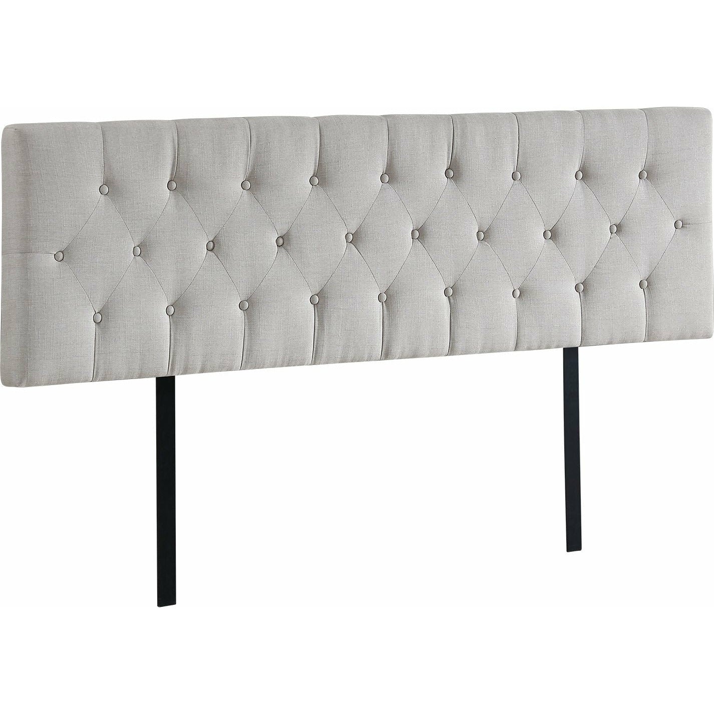 Linen Fabric King Bed Deluxe Headboard Bedhead - Beige