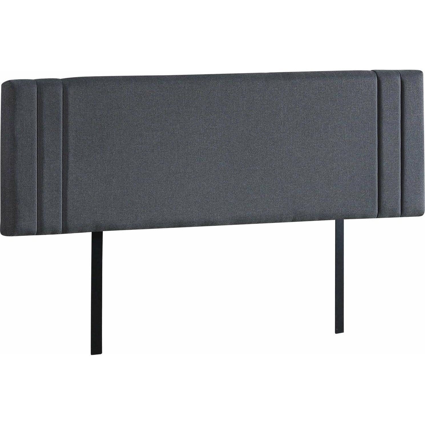 Linen Fabric King Bed Deluxe Headboard Bedhead - Grey