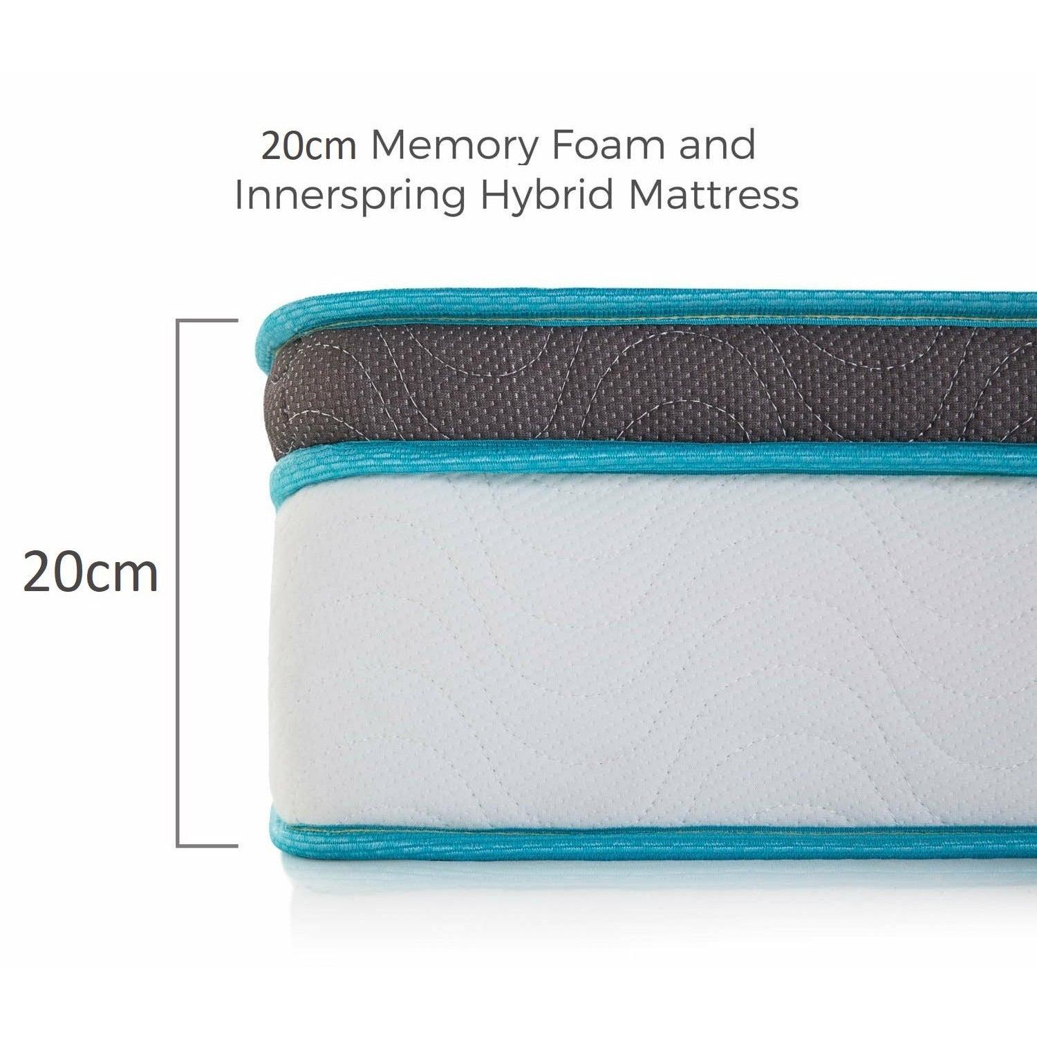 Palermo King Single 20cm Memory Foam and Innerspring Hybrid Mattress