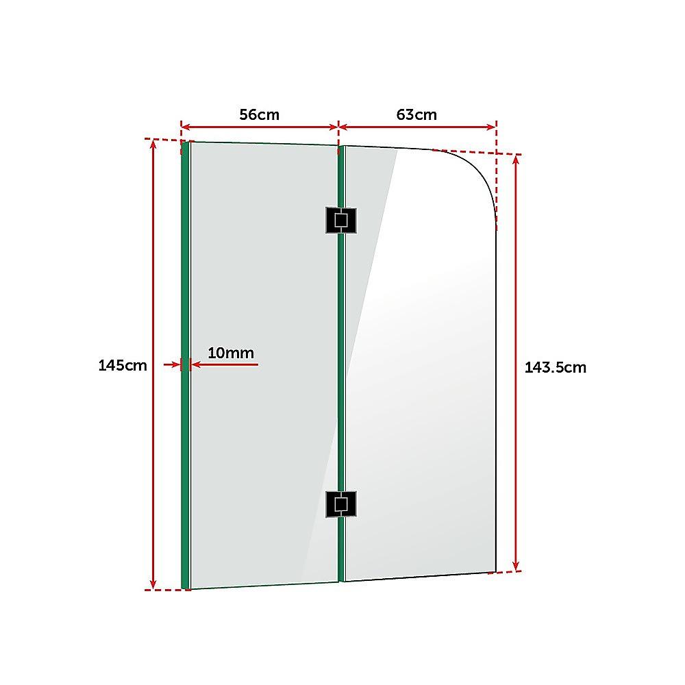 1200 x 1450mm Frameless Bath Panel 10mm Glass Shower Screen By Della Francesca