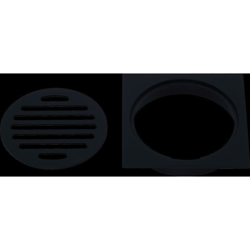 Square Black Floor Grate Drain 110 mm Full Brass Construction