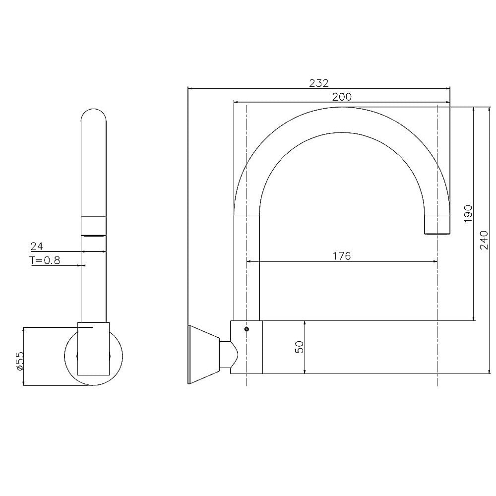 High Reach Swivel Wall Kitchen Laundry Bath Basin Spout