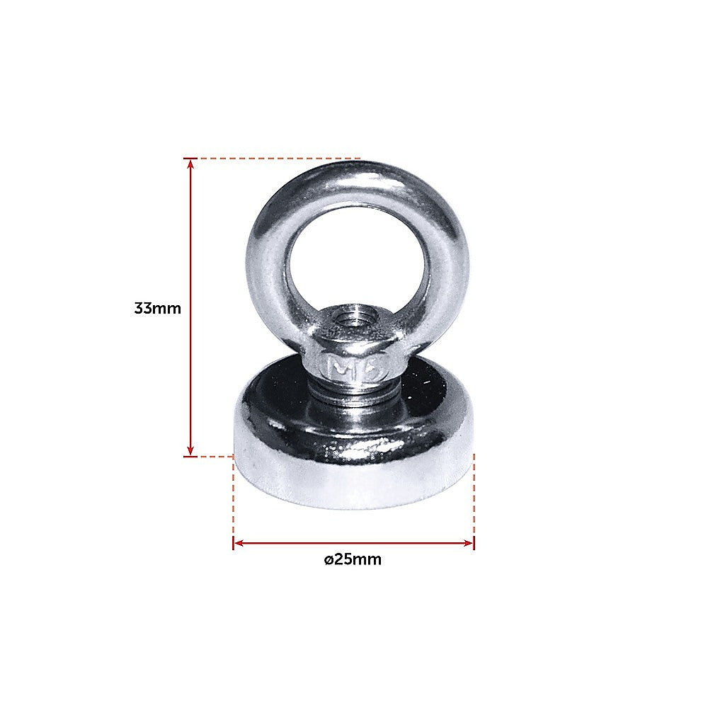 12Kg SALVAGE Strong MAGNET N52 Neodymium Eyebolt Circular Ring