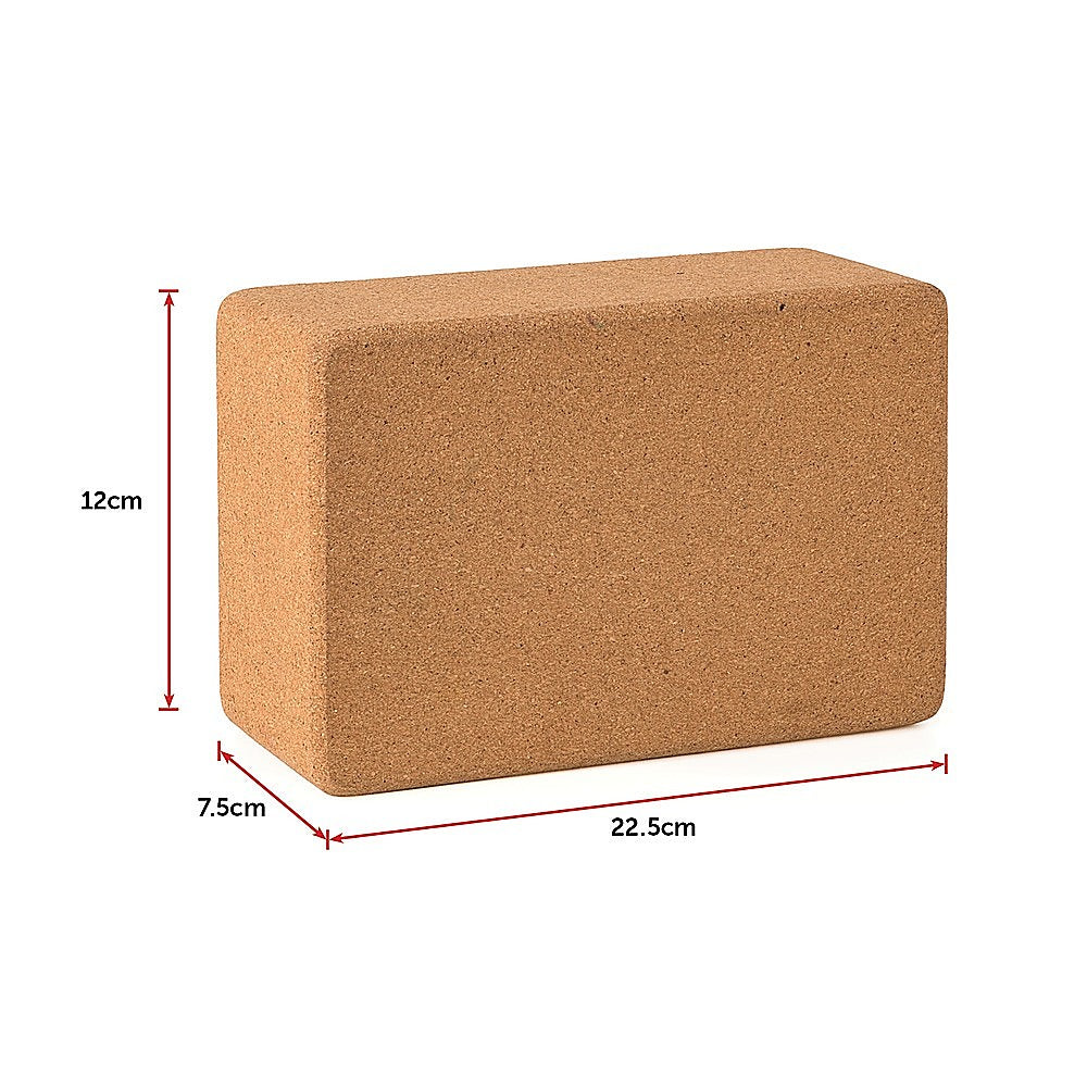 2x ECO-Friendly Cork Yoga Block Organic Yoga Prop Accessory Exercise Brick
