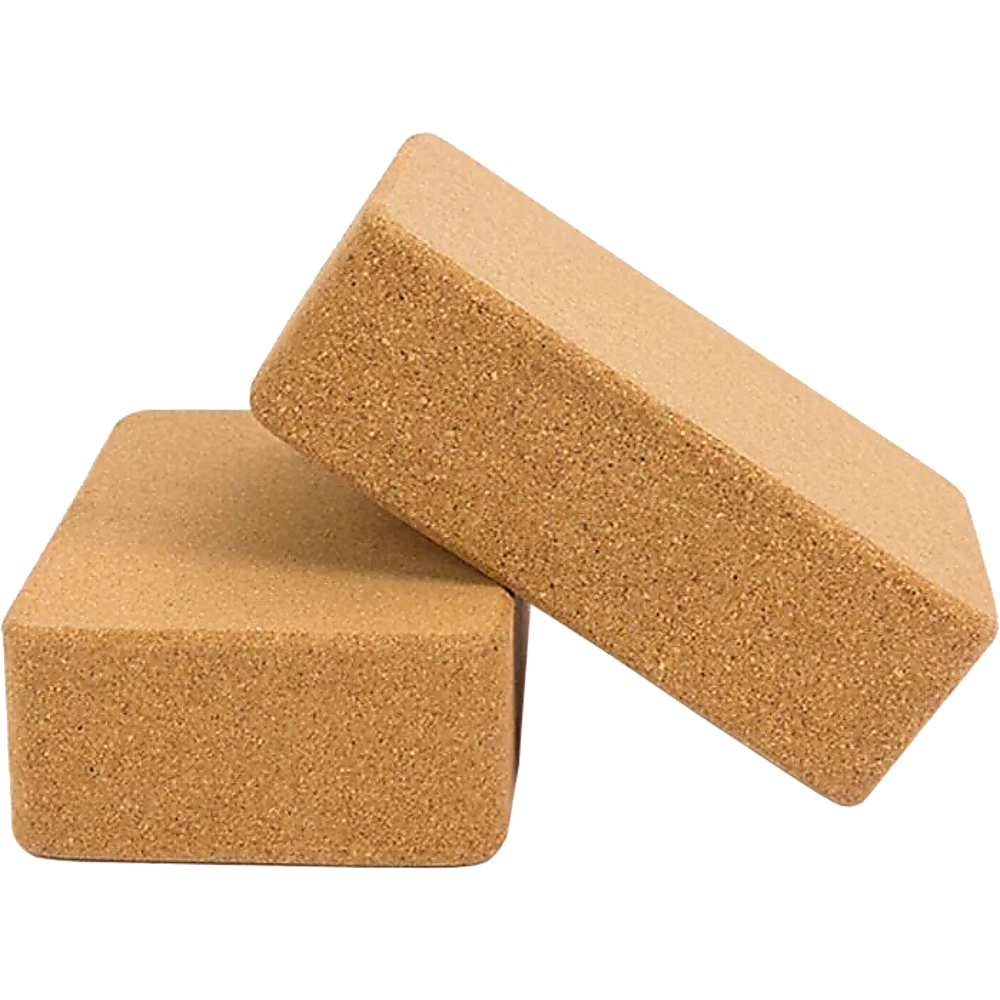 2x ECO-Friendly Cork Yoga Block Organic Yoga Prop Accessory Exercise Brick