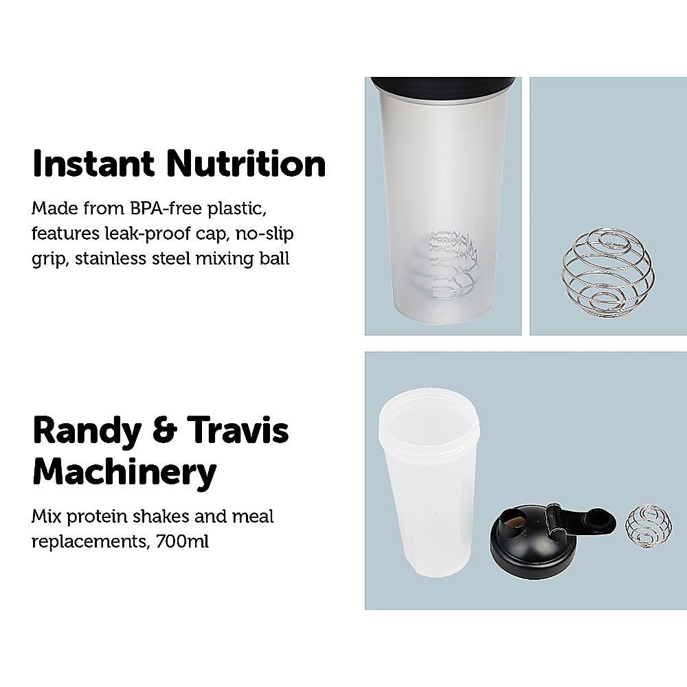 10x 700ml GYM Protein Supplement Drink Blender Mixer Shaker Shake Ball Bottle