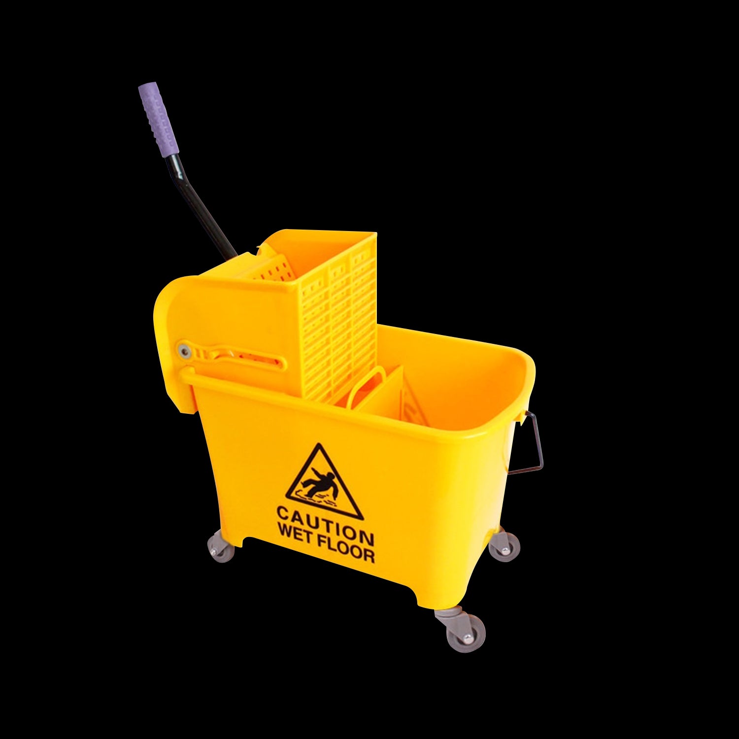 20L Deluxe Mop Wringer Bucket Side Press Janitor Commercial Cleaning