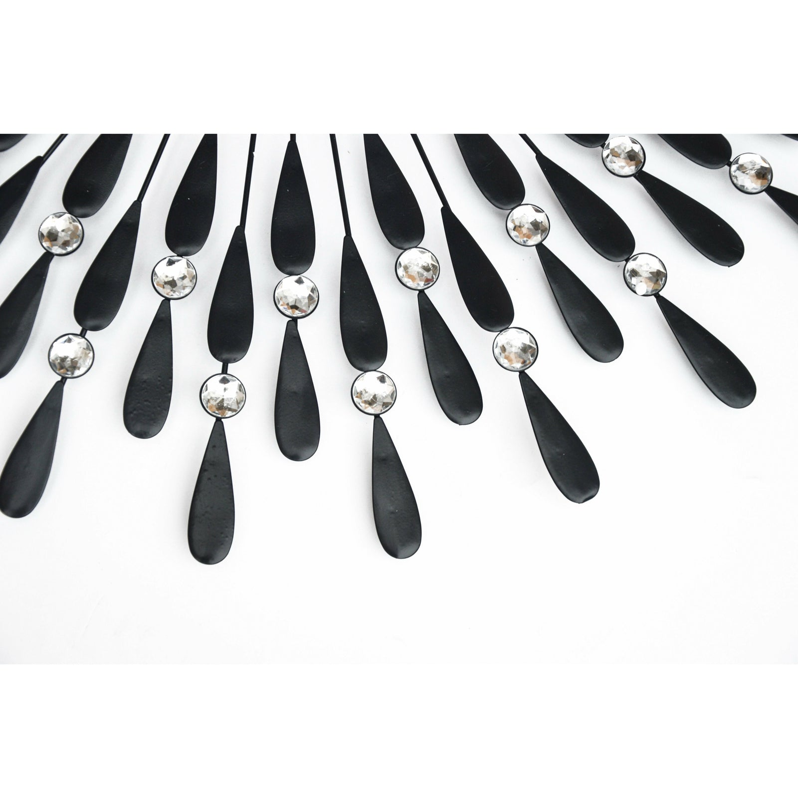 Large Modern 3D Crystal Wall Clock Luxury Art Metal Round Home Decor