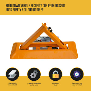 Fold Down Vehicle Security Car Parking Spot Lock Safety Bollard Barrier