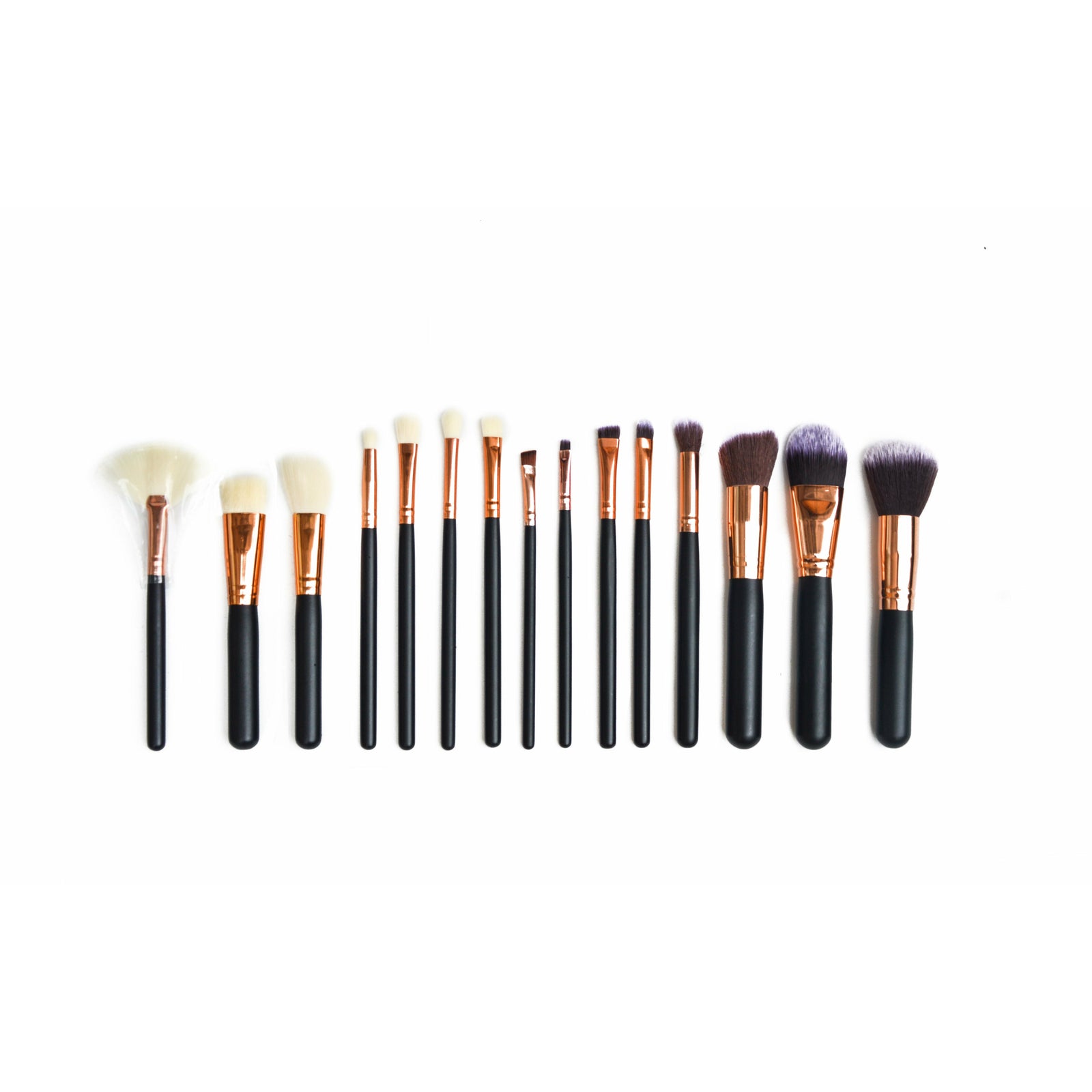 Soft 15Pcs Pro Face Powder Makeup Brushes Set Eyeshader Blending Highlight Tools