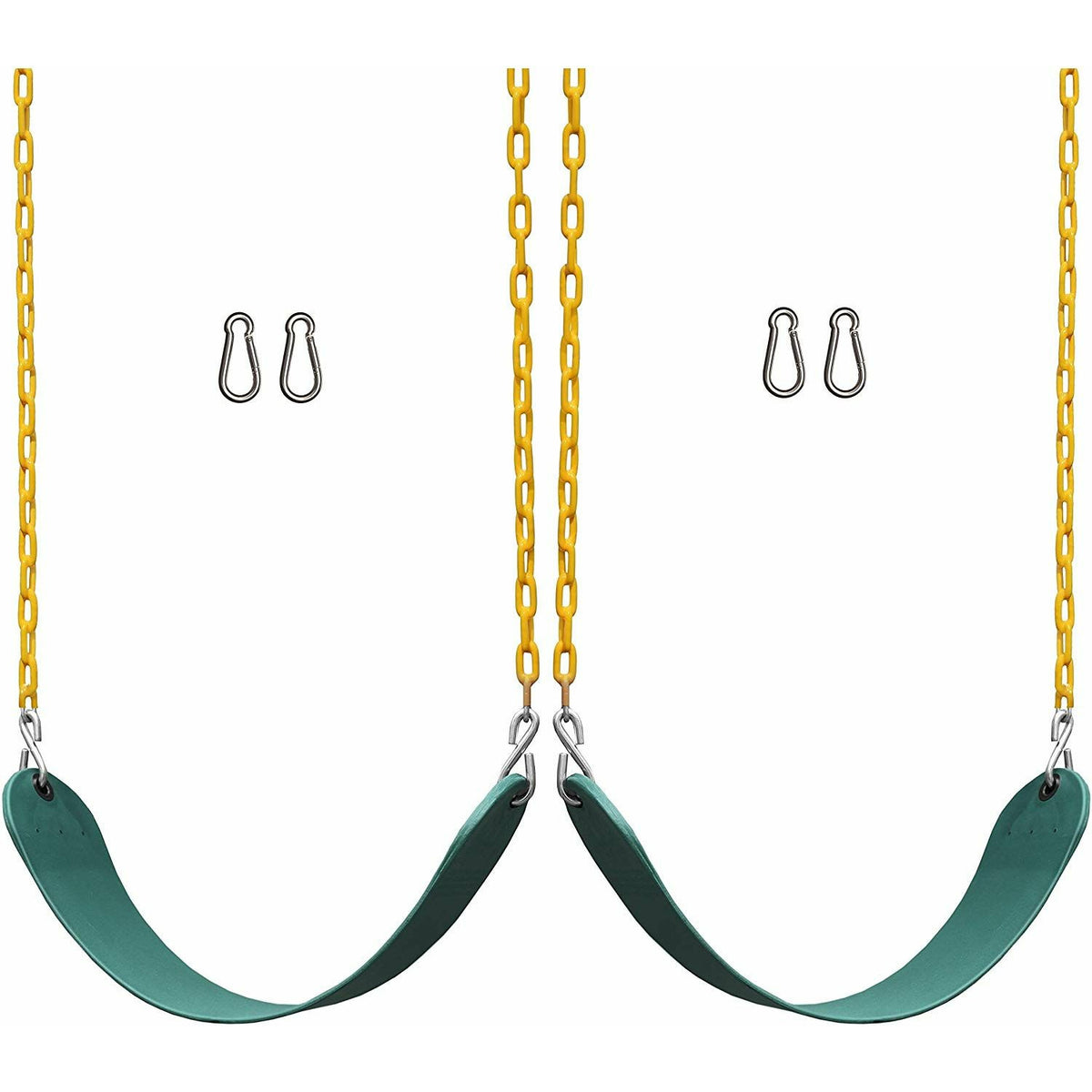 2 Pack Swings Seats Heavy Duty 66&quot; Chain Plastic Coated Playground Swing
