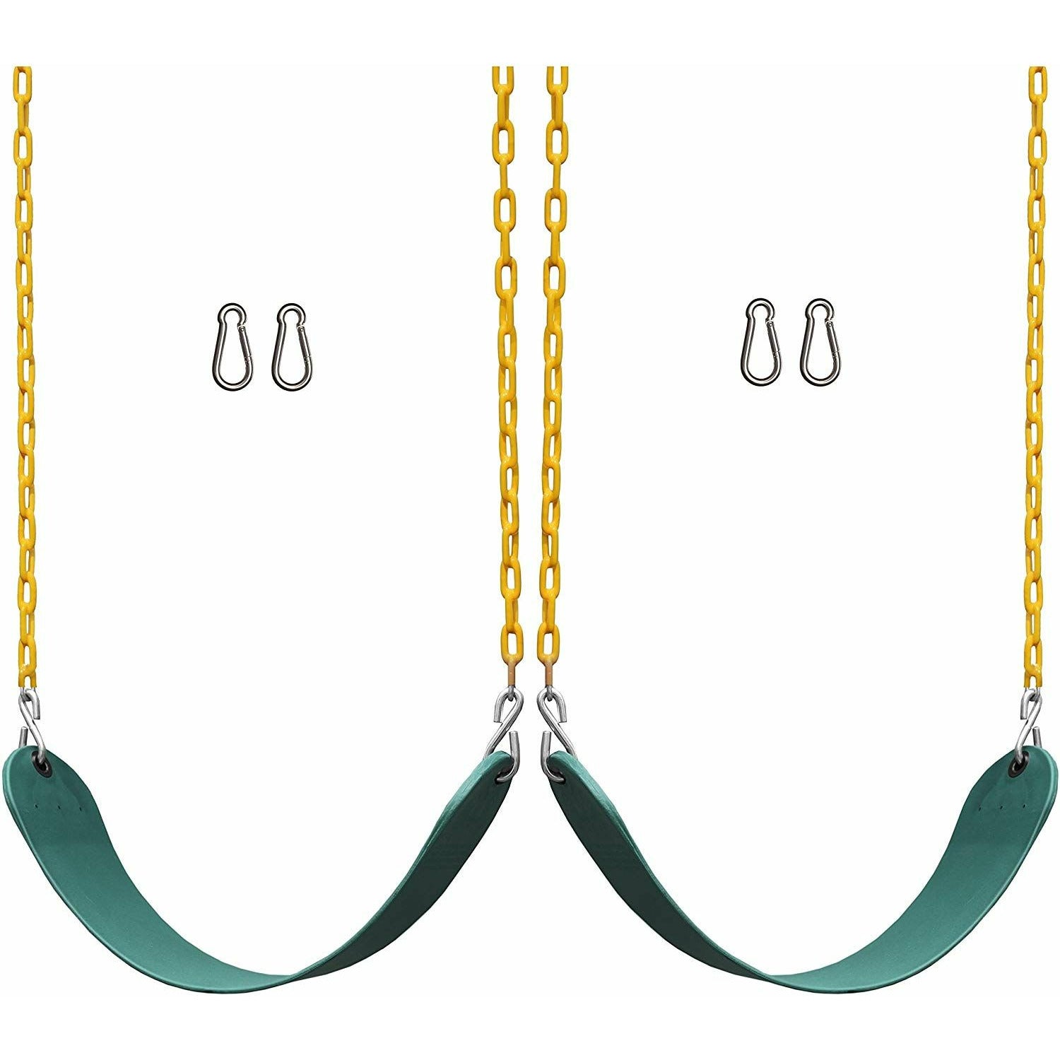 2 Pack Swings Seats Heavy Duty 66" Chain Plastic Coated Playground Swing