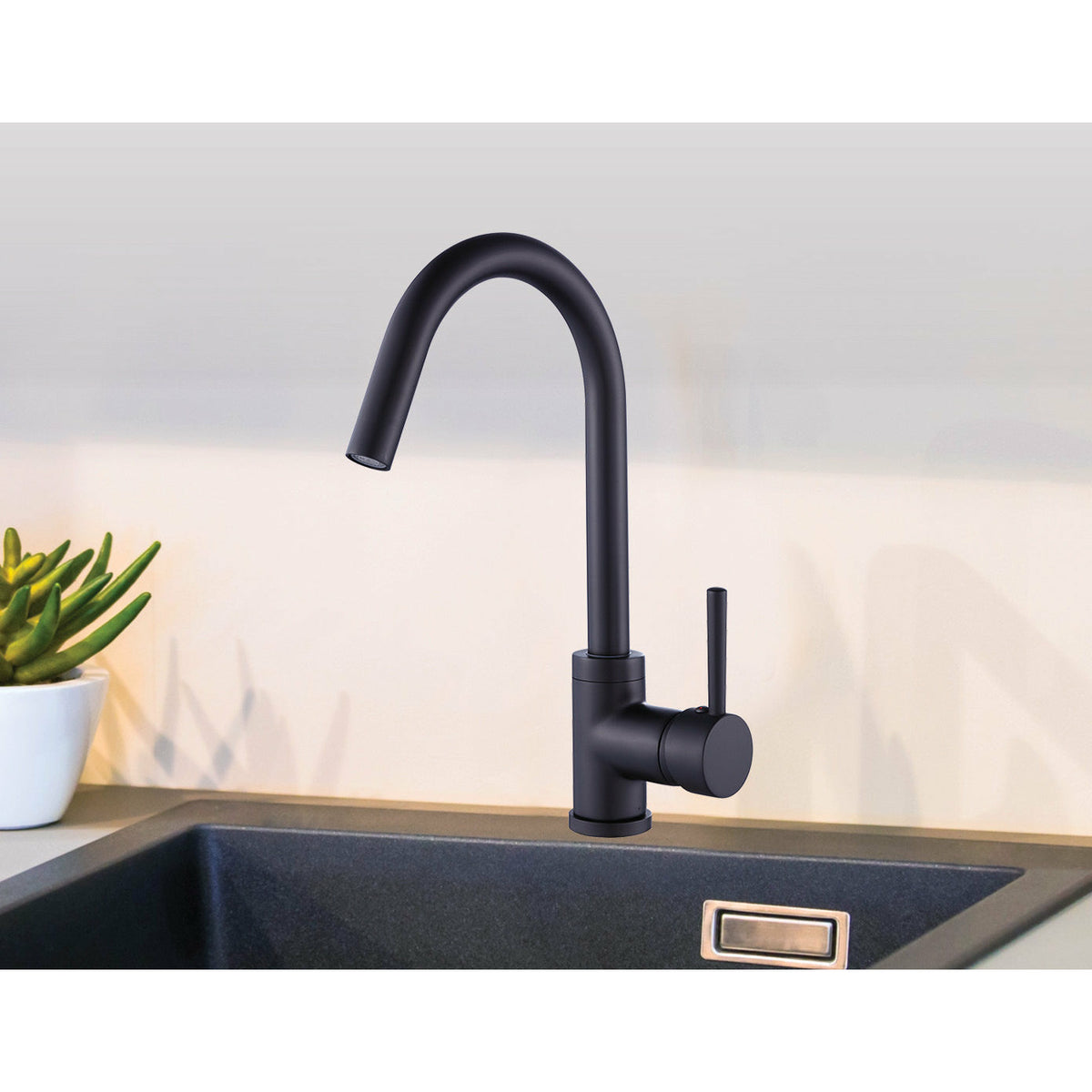 Kitchen Mixer Tap Faucet Basin Laundry Sink - BLACK
