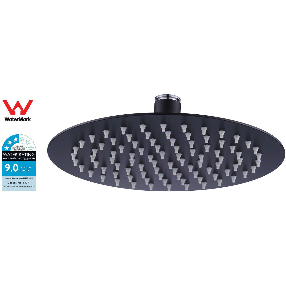 200mm Shower Head Round 304SS Electroplated Matte Black Finish