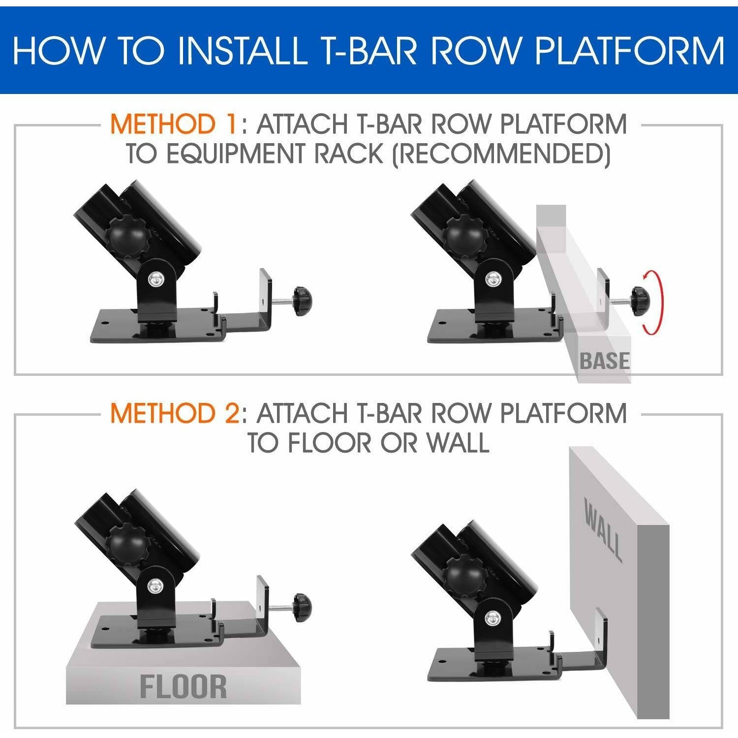 T Bar Row Landmine Platform 360-degree Swivel Fits 1", 2" Olympic Bars