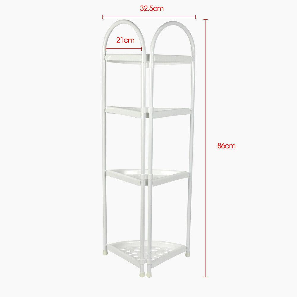 Shower Corner Shelf White Caddy Bathroom Shelves Organiser Bath Storage Rack 4