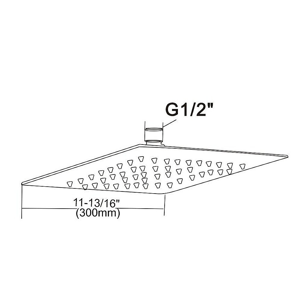 300mm Shower Head Square 304SS Polished Chrome Finish