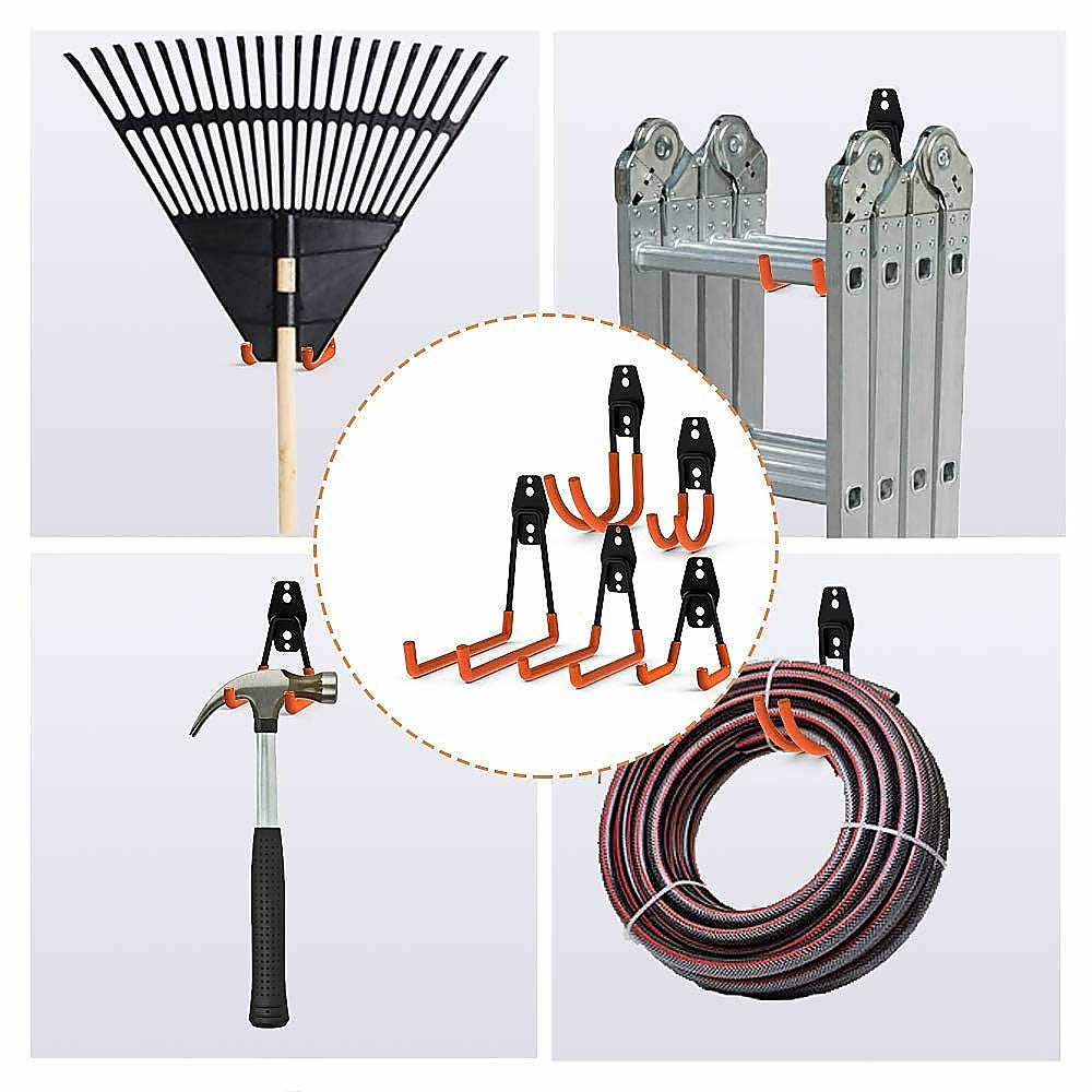12-Pack Wall Mount Garage Hooks Tool Storage Workshop Organiser Heavy Duty Steel