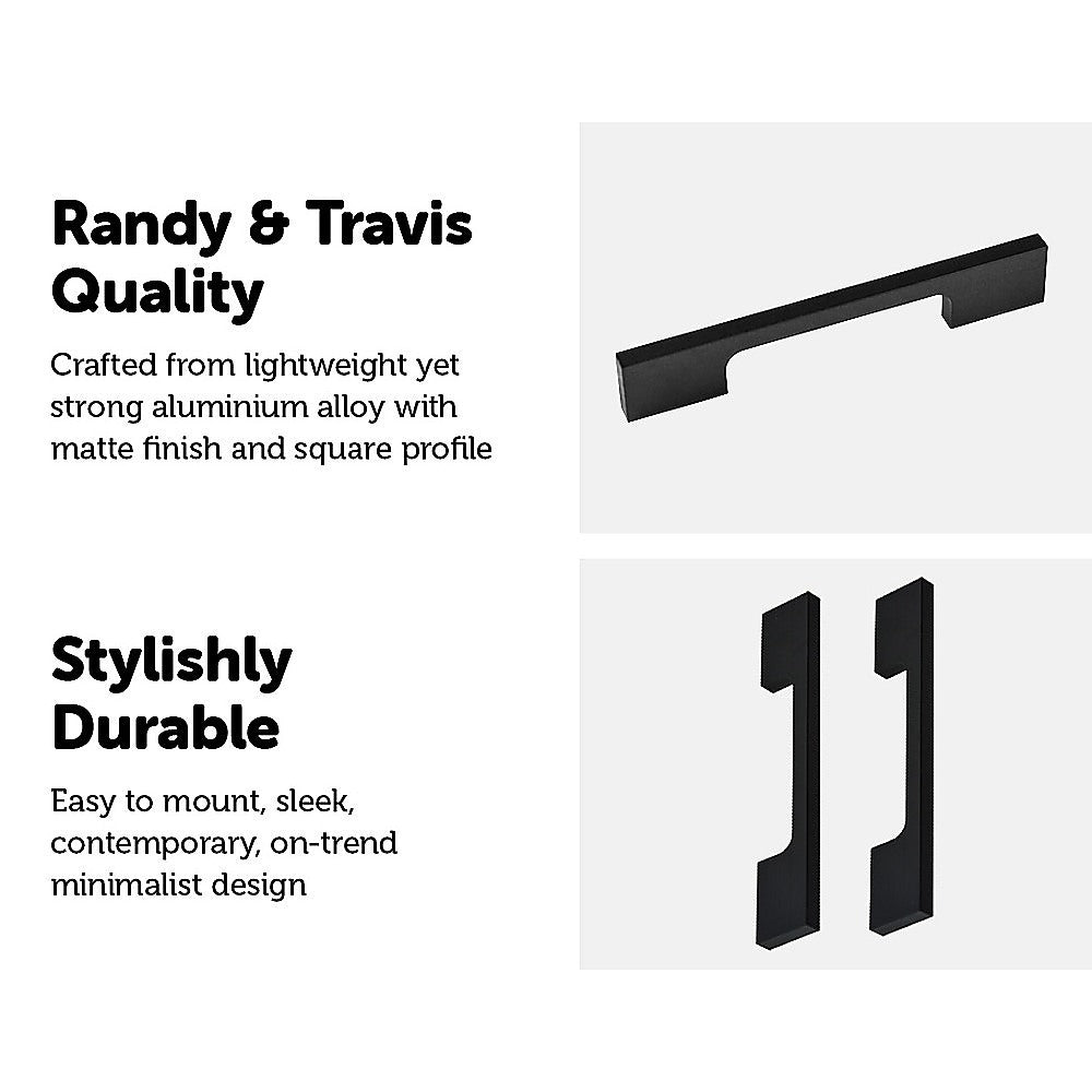 5 x 96mm Kitchen Handle Cabinet Cupboard Door Drawer Handles square Black furniture pulls