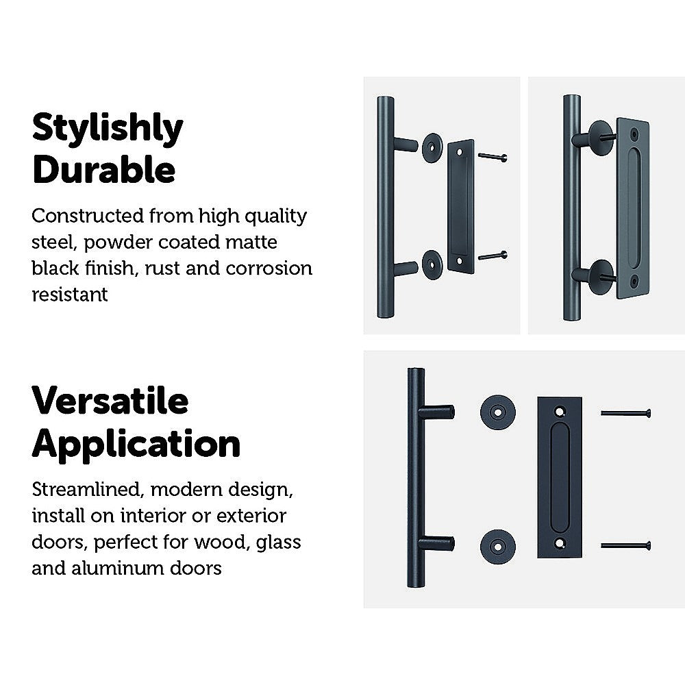 Carbon Steel Door Handle & Flush Pull Wood Door Gate Hardware 12"