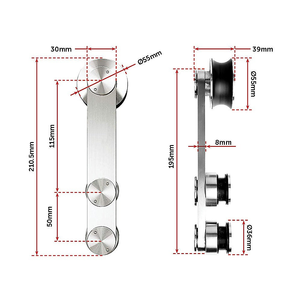 Sliding Barn Door Hardware Stainless Steel