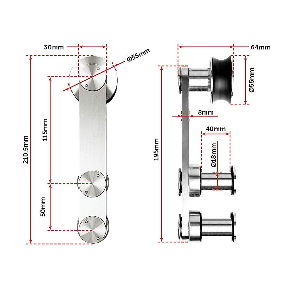 Sliding Barn Door Hardware Stainless Steel