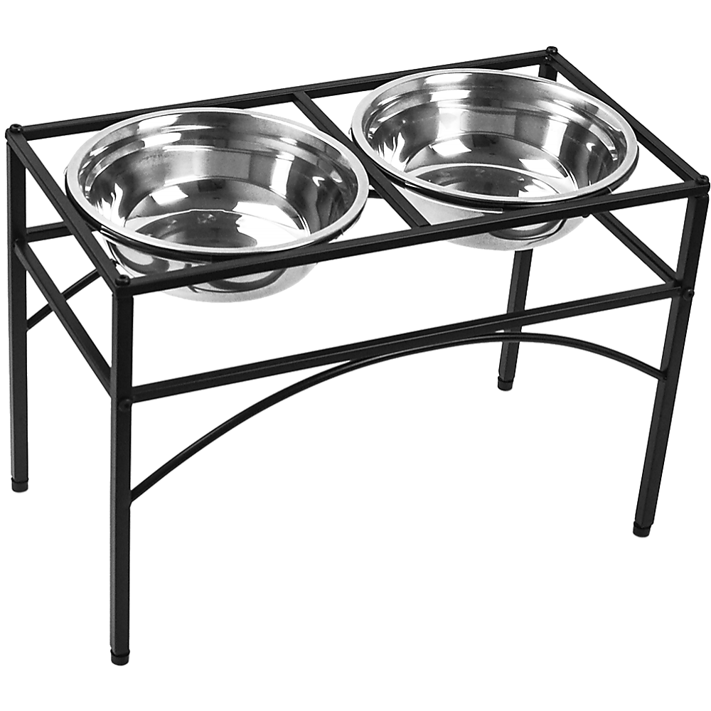 Dual Elevated Raised Pet Dog Puppy Feeder Bowl Stainless Steel Food Water Stand