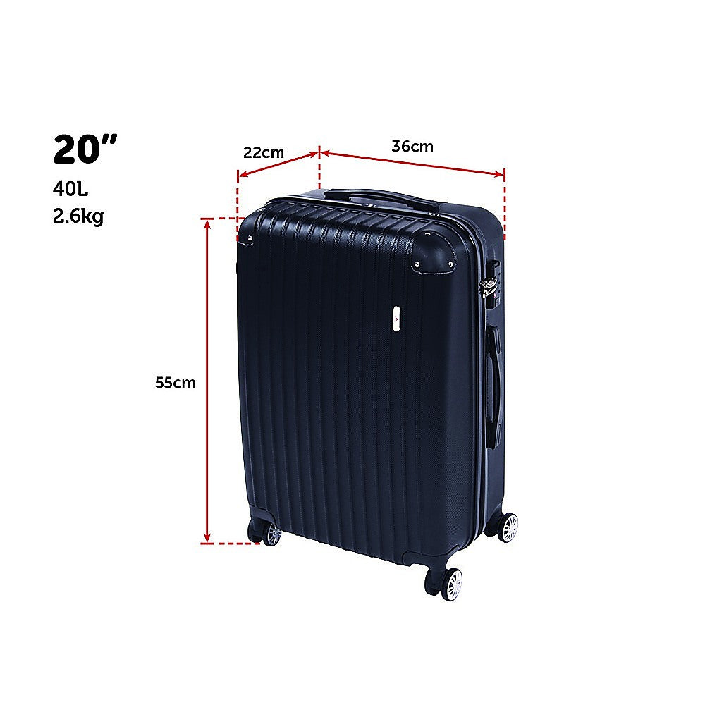 Delegate Suitcases Luggage Set 20" 24" 28"Carry On Trolley TSA Travel Bag