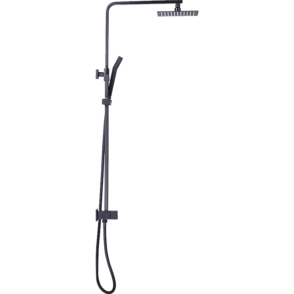 WELS 8" Rain Shower Head Set Square Dual Heads Faucet High Pressure Hand Held