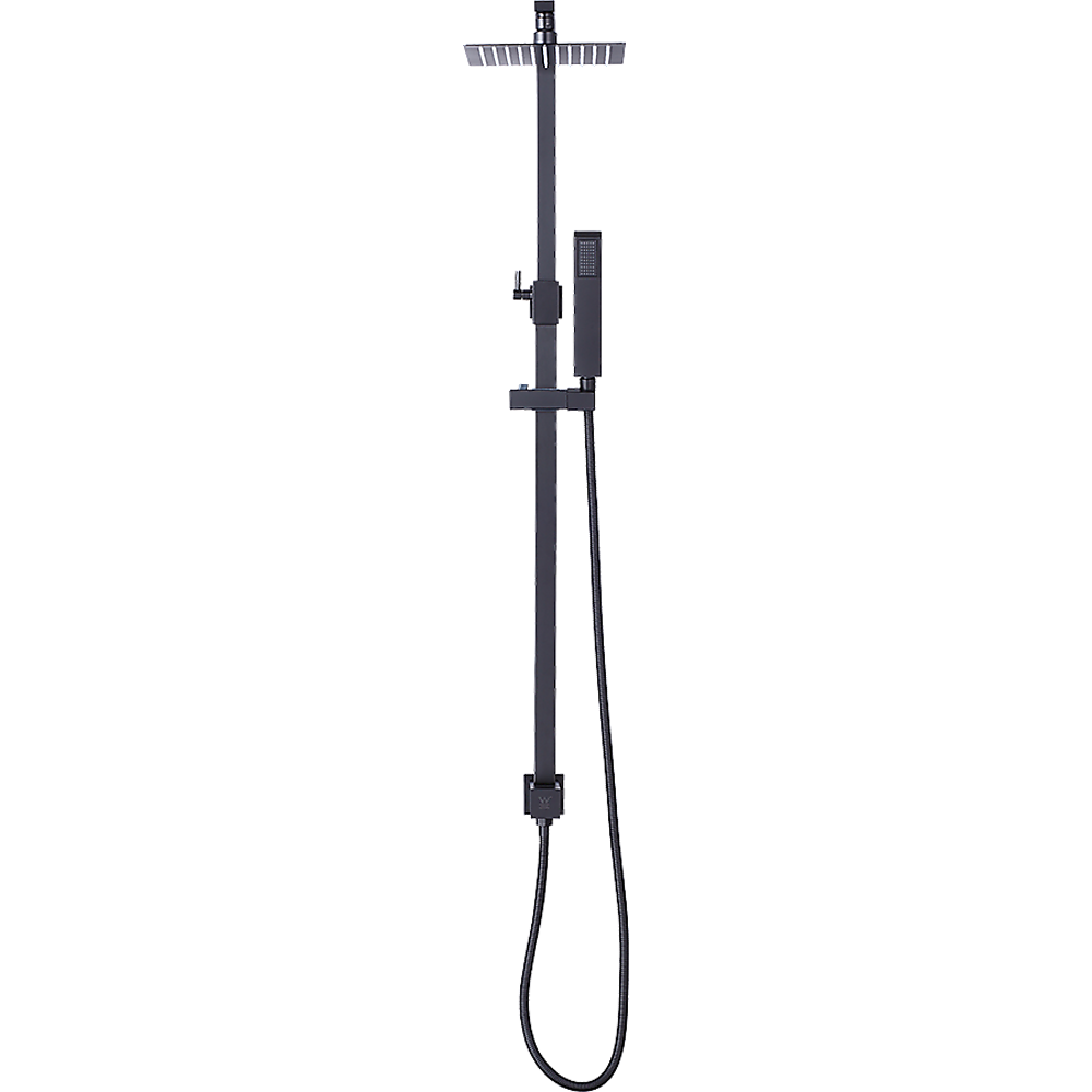 WELS 8" Rain Shower Head Set Square Dual Heads Faucet High Pressure Hand Held