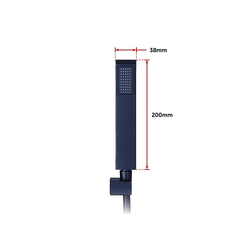 WELS 8" Rain Shower Head Set Square Dual Heads Faucet High Pressure With Mixer