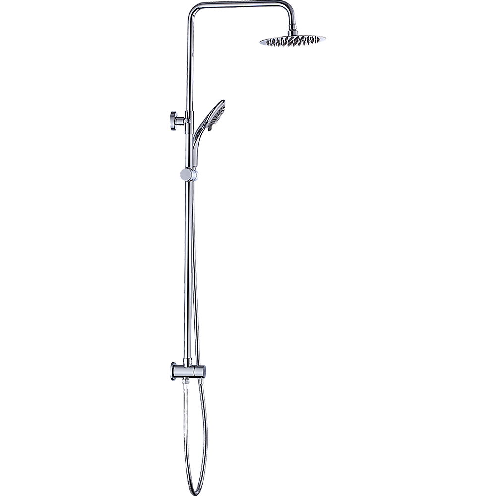 WELS 8" Rain Shower Head Set Rounded Dual Heads Faucet High Pressure Hand Held